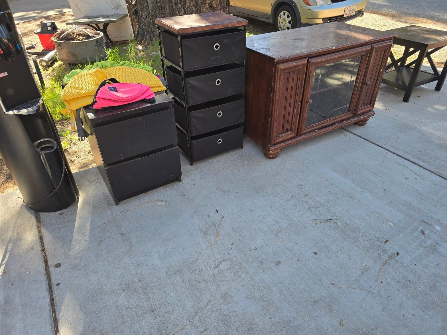 Black 3-Drawer Bedside Nightstand