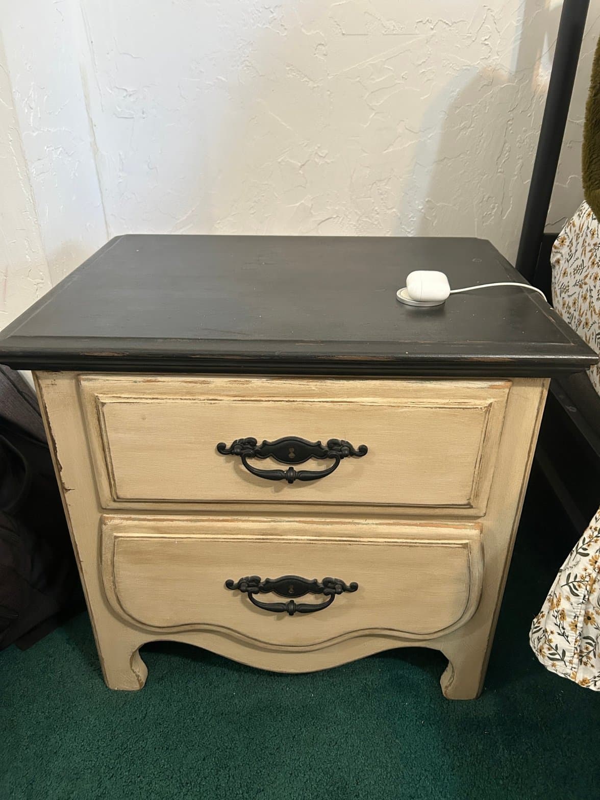 French Country Two-Drawer Nightstand