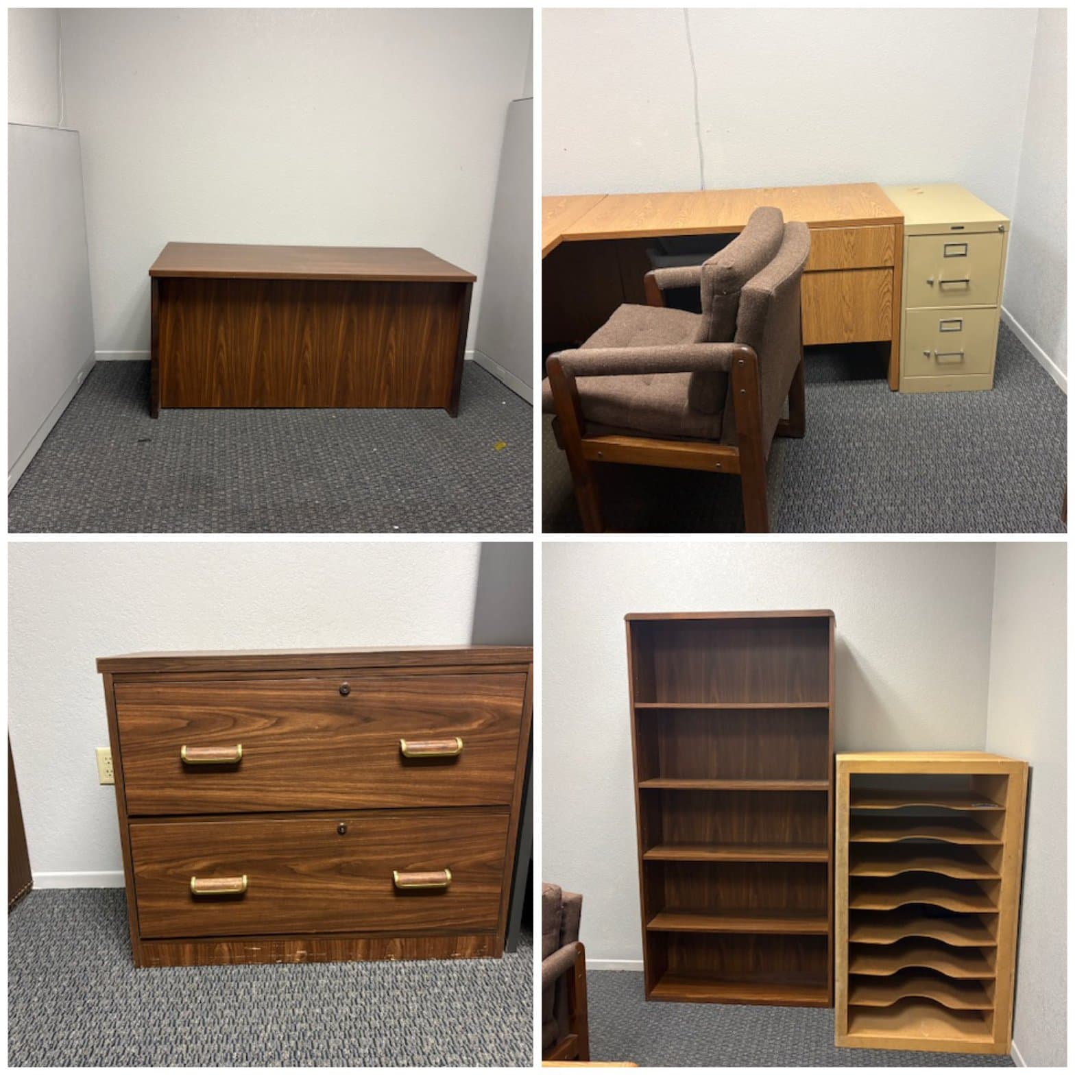 Walnut Laminate Office Desk - Medium Size